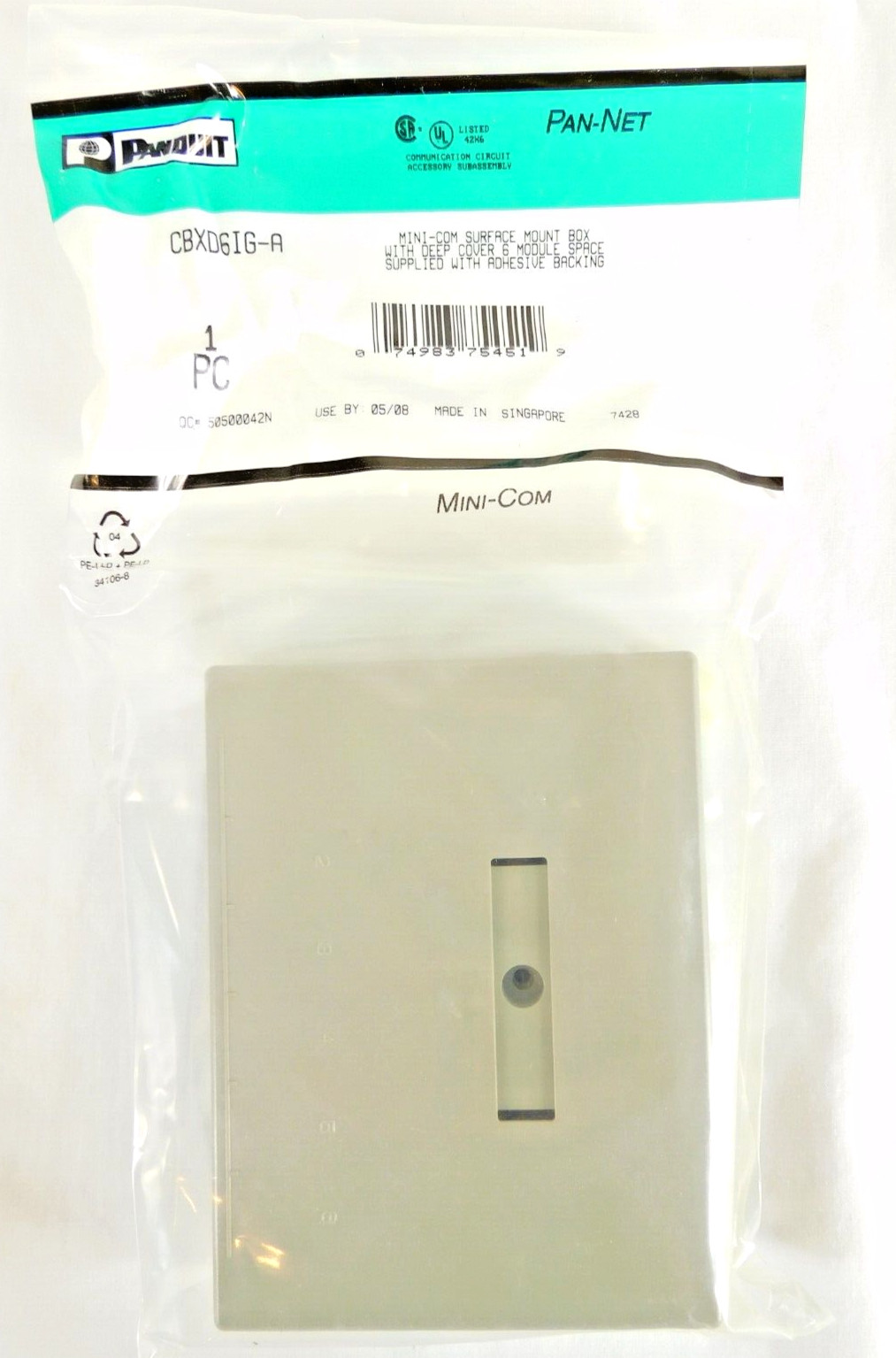 CBXD6IG-A Panduit Mini-Com Surface Mount Box 6-Port - Gray