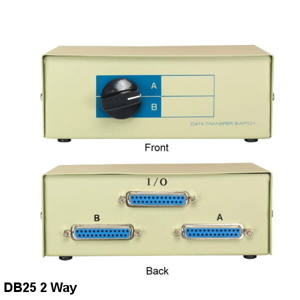 Kentek DB25 2 Way Data Transfer Switch Box RS232 Parallel Female PC MAC Printer