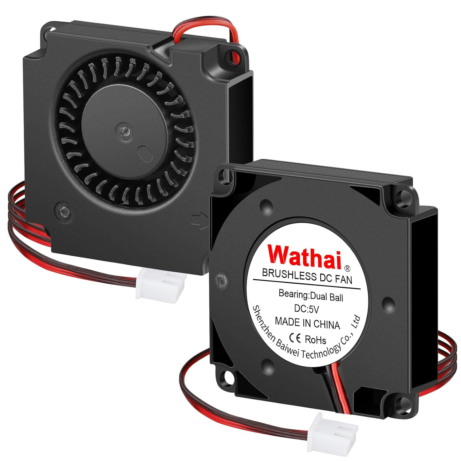 2Packs  DC 4010 5V Small Blower Cooling Fan 2 Pin DC 40mm x 10mm | Dual Ba