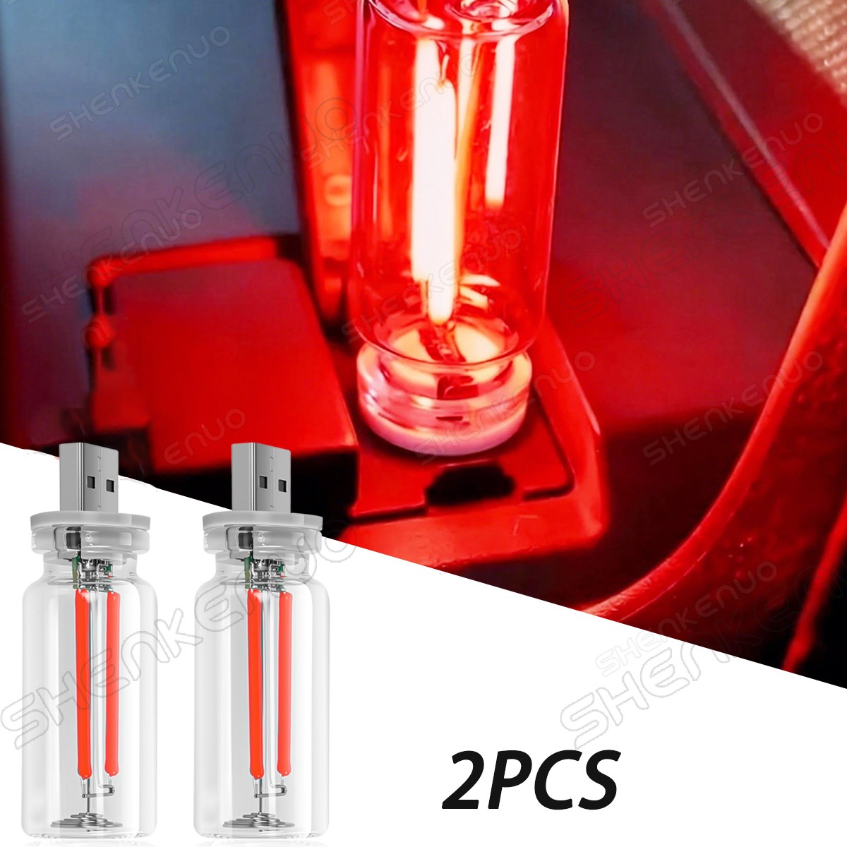 2PCS Car USB Night Lights Touch Dimmable Vehicle Interior Ambient Lamp Portable
