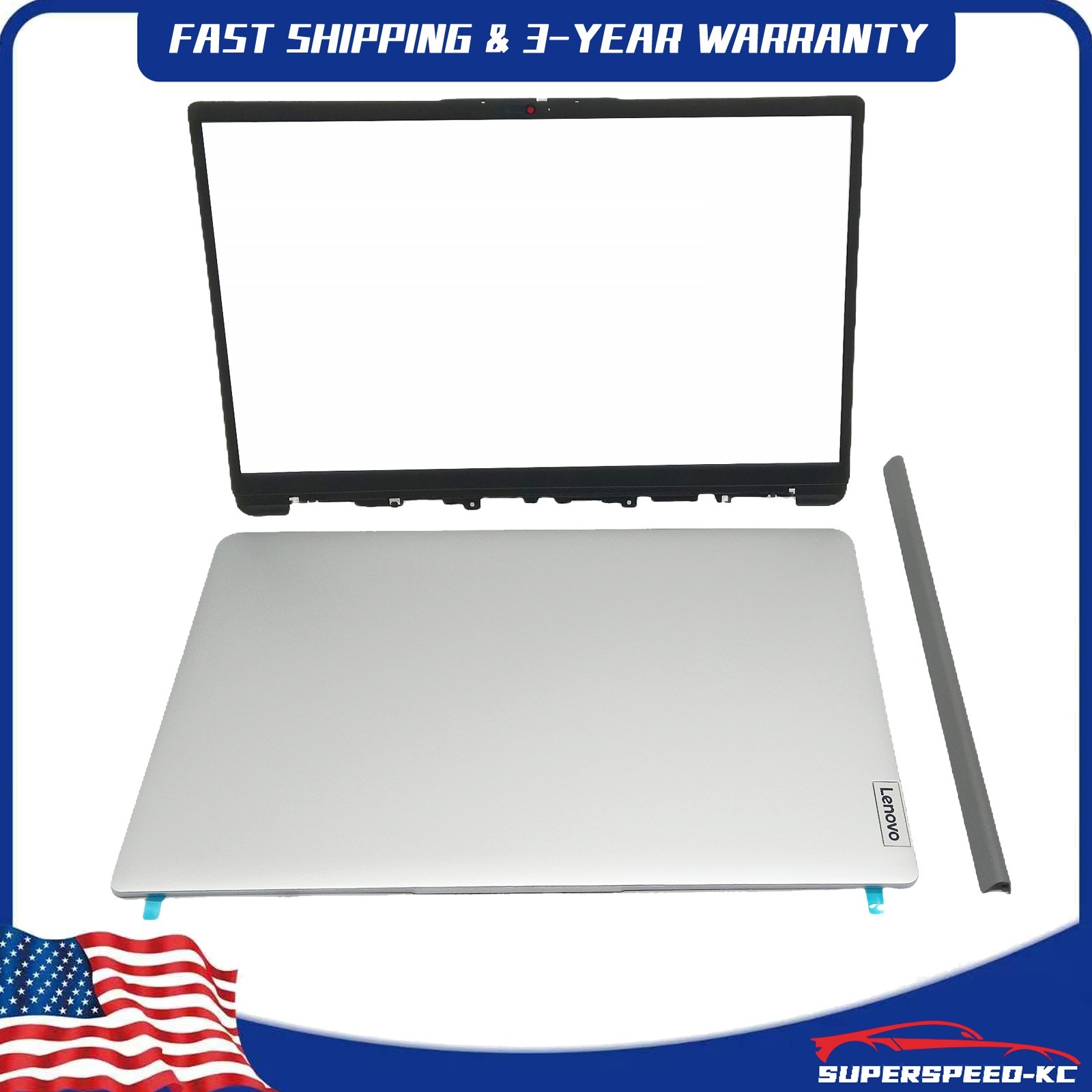 New Silver LCD Rear Cover Bezel Hinge Cap for Lenovo IdeaPad 1 15ADA7 15AMN7