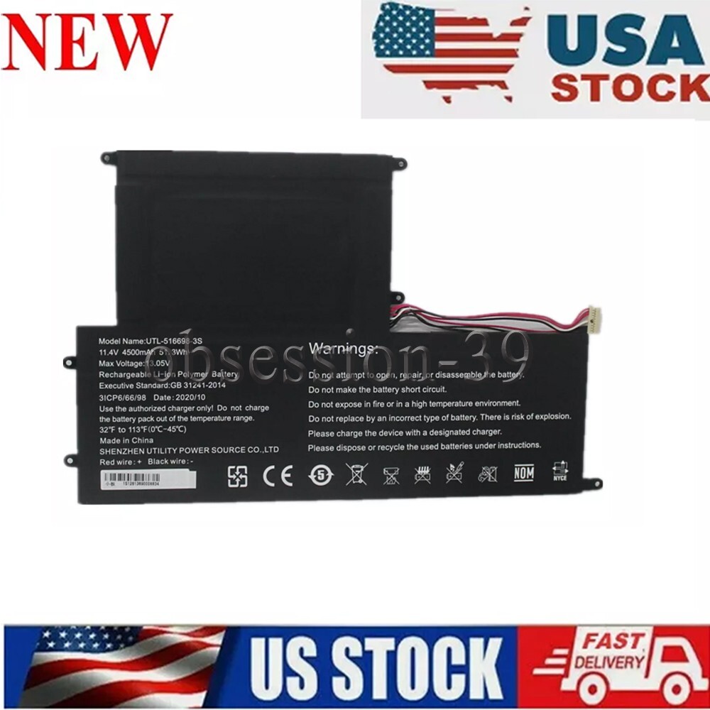 UTL-516698-3S 4500mAh Battery For EVC156-1BK EVC156-2BK ECV156-1 ECV156-2