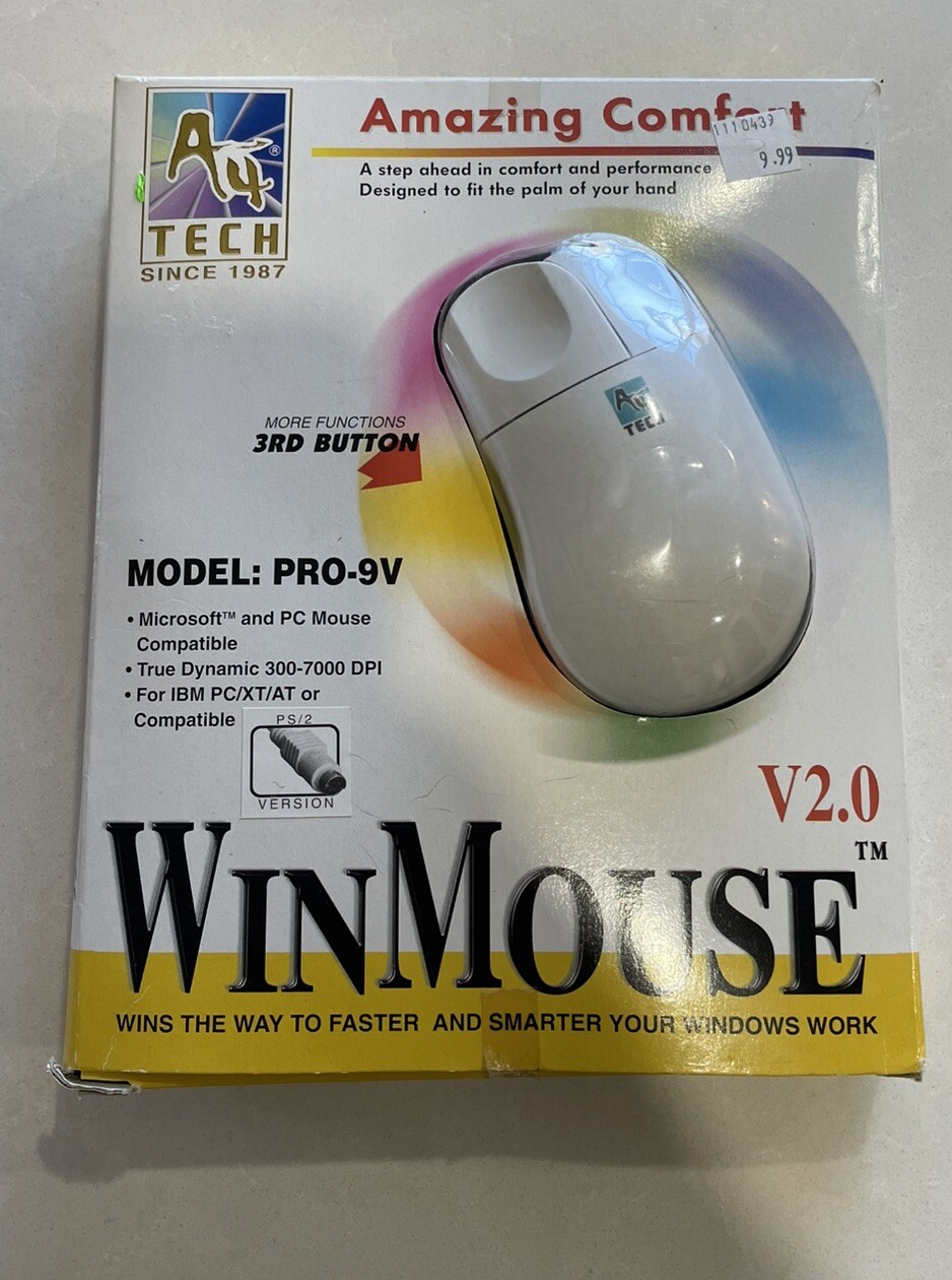 A4 Tech Vintage Mouse WinMouse Model PRO-9V V2.0 Amazing Comfort PS/2