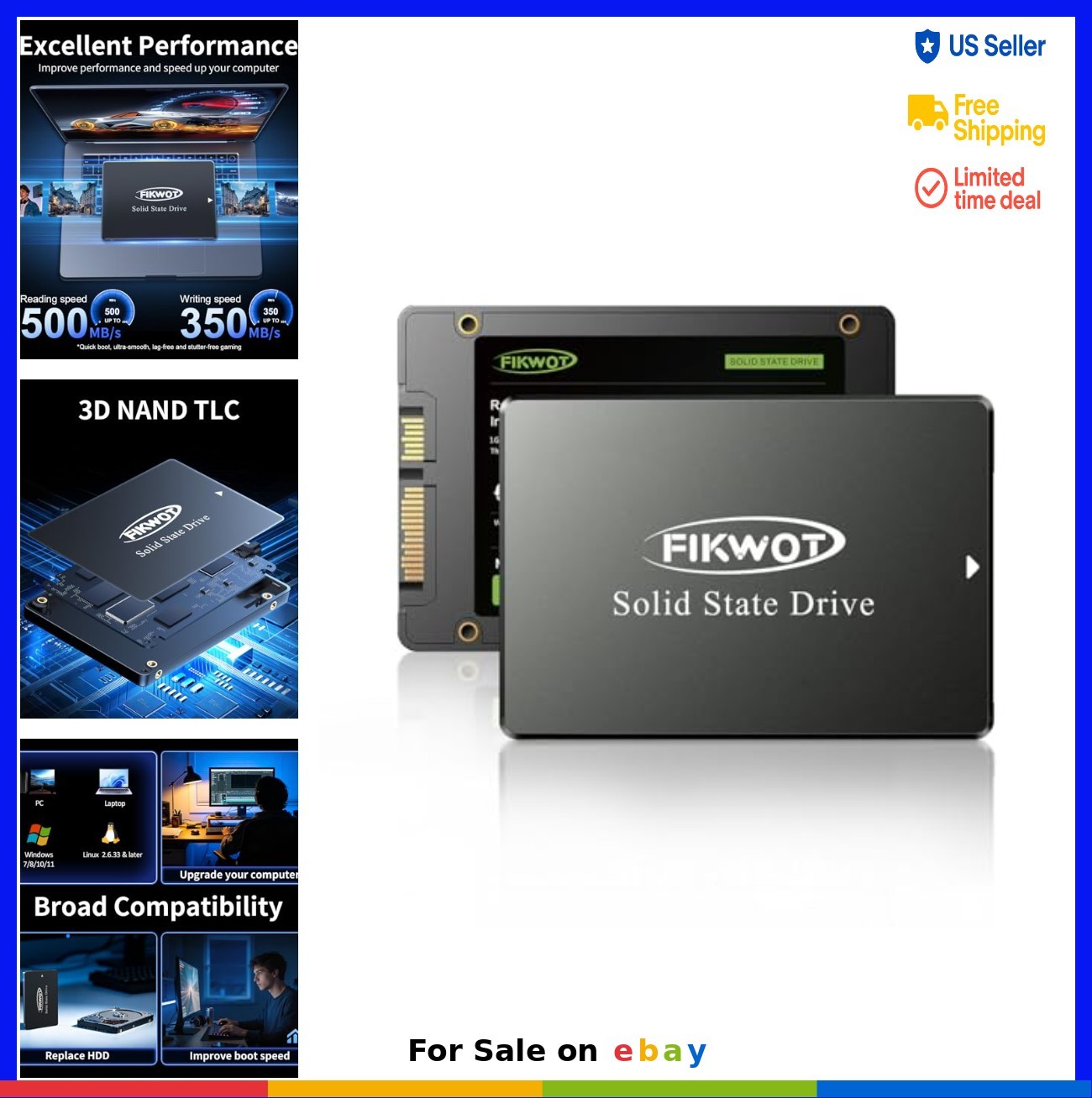 Internal SSD 500GB 2.5 Inch SATA III 6Gb/s 3D NAND TLC 560MB/s for Desktop