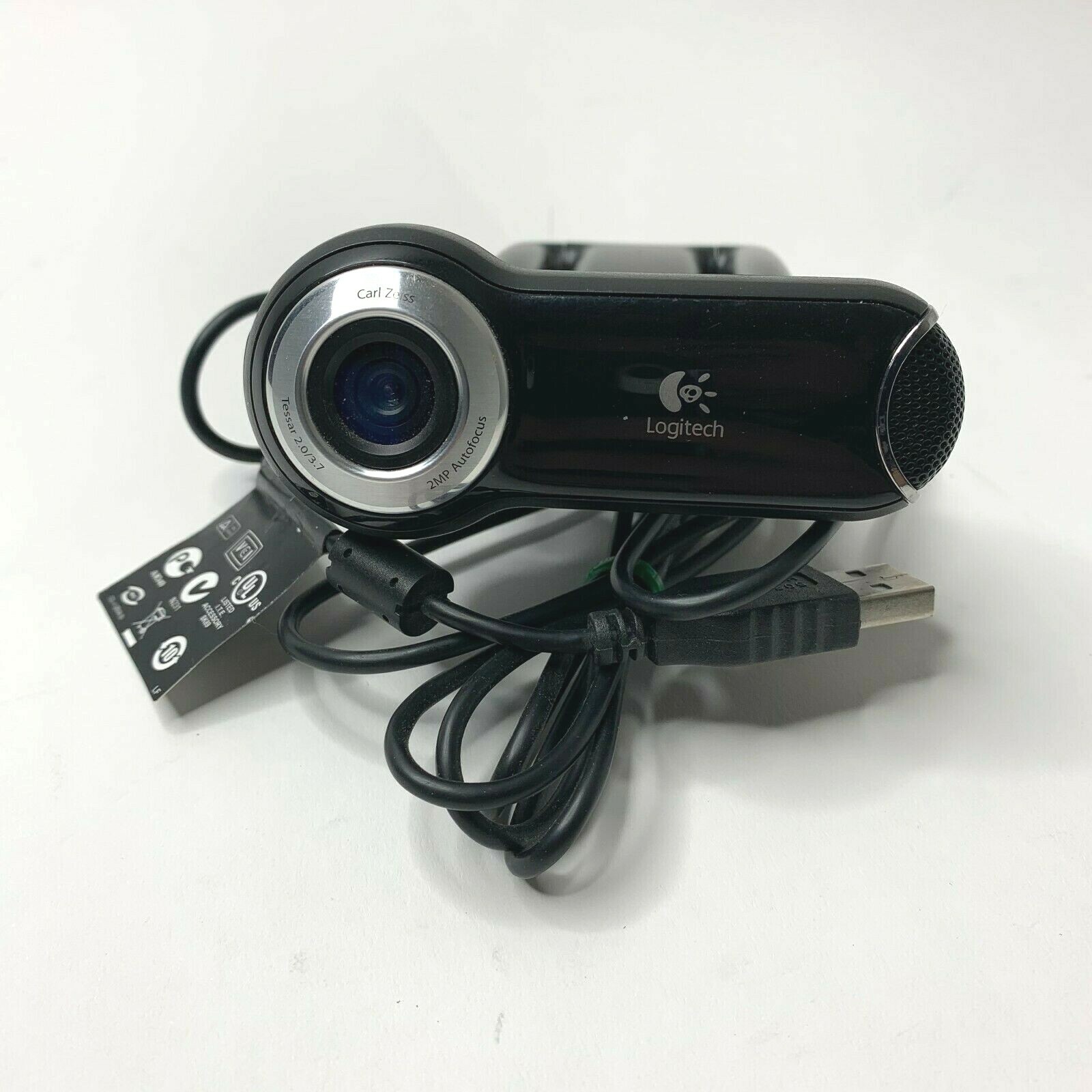 Logitech QuickCam Pro 9000 HD USB Webcam V-UBM46 Carl Zeiss 2MP Autofocus Lens