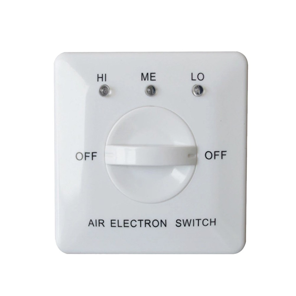 White Panel Fan Controller Three Speed Switch for Fan Coil Air Conditioning Use