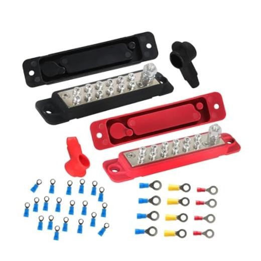12 Point Busbar Bus Bar Power Distribution 180A 12V DC Red 12V 180A 12 Point