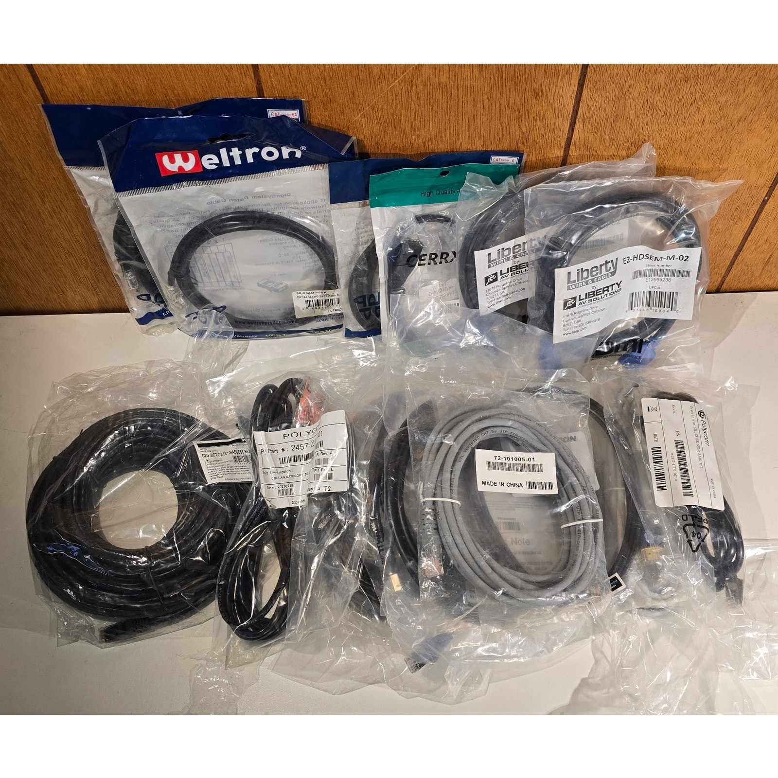 17 Pc Mixed Cable Lot HDMI CAT6 CAT5e Ethernet USB Crestron Polycom Legrand New