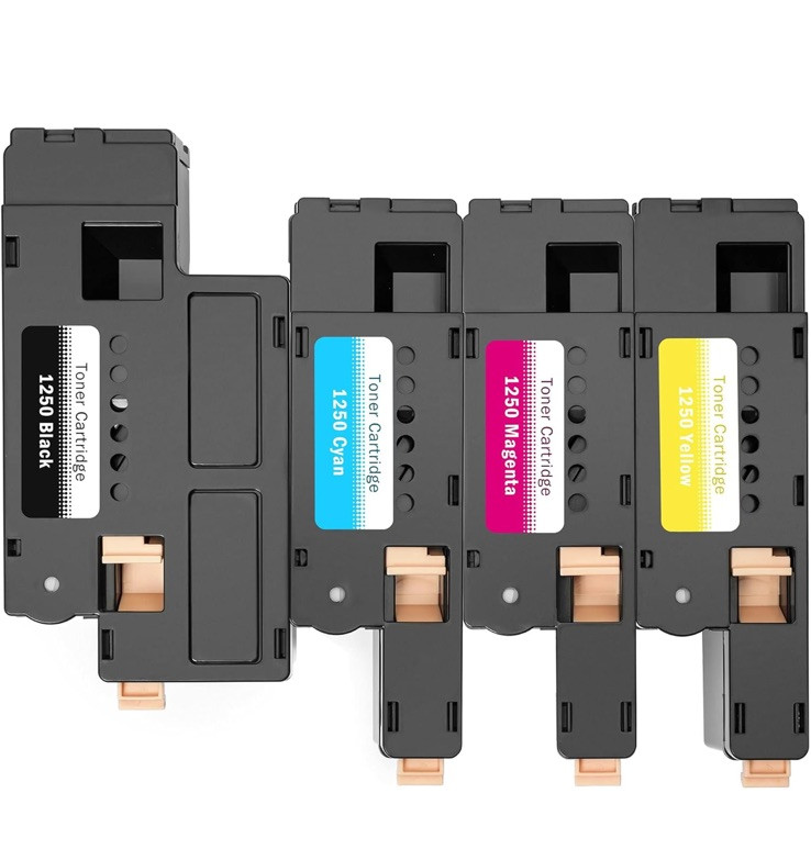 4 Color Toner Set For Dell 1250 C1760NW C1765NF C1765NFW 1250C 1350cnw 1355cnw