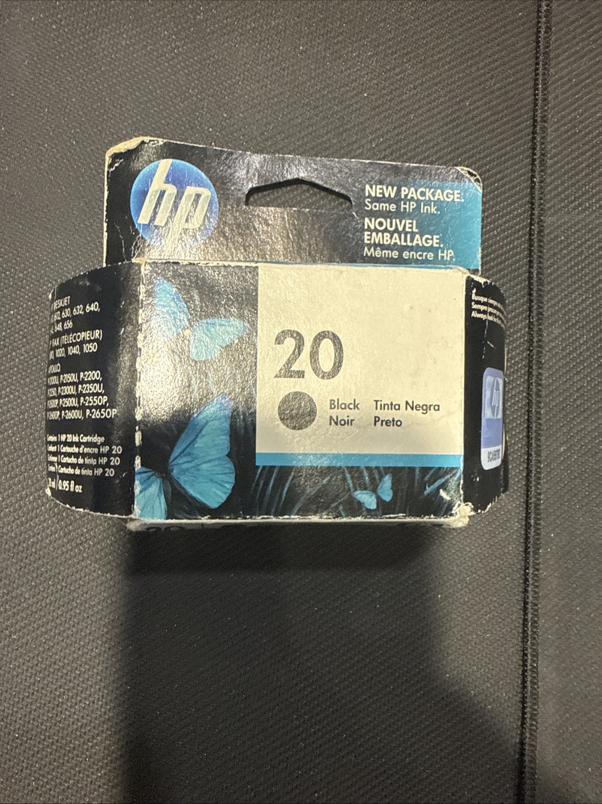 New Genuine HP 20 Black Ink Cartridge Exp 02/2012 Brand New Factory Sealed