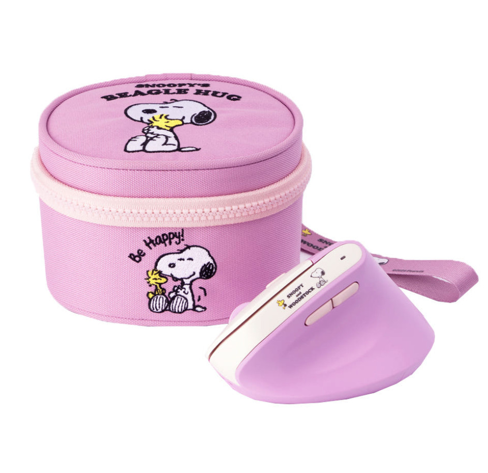 Snoopy Wireless Vertical Mouse PEANUTS Ergonomic Design + Pouch Invisible