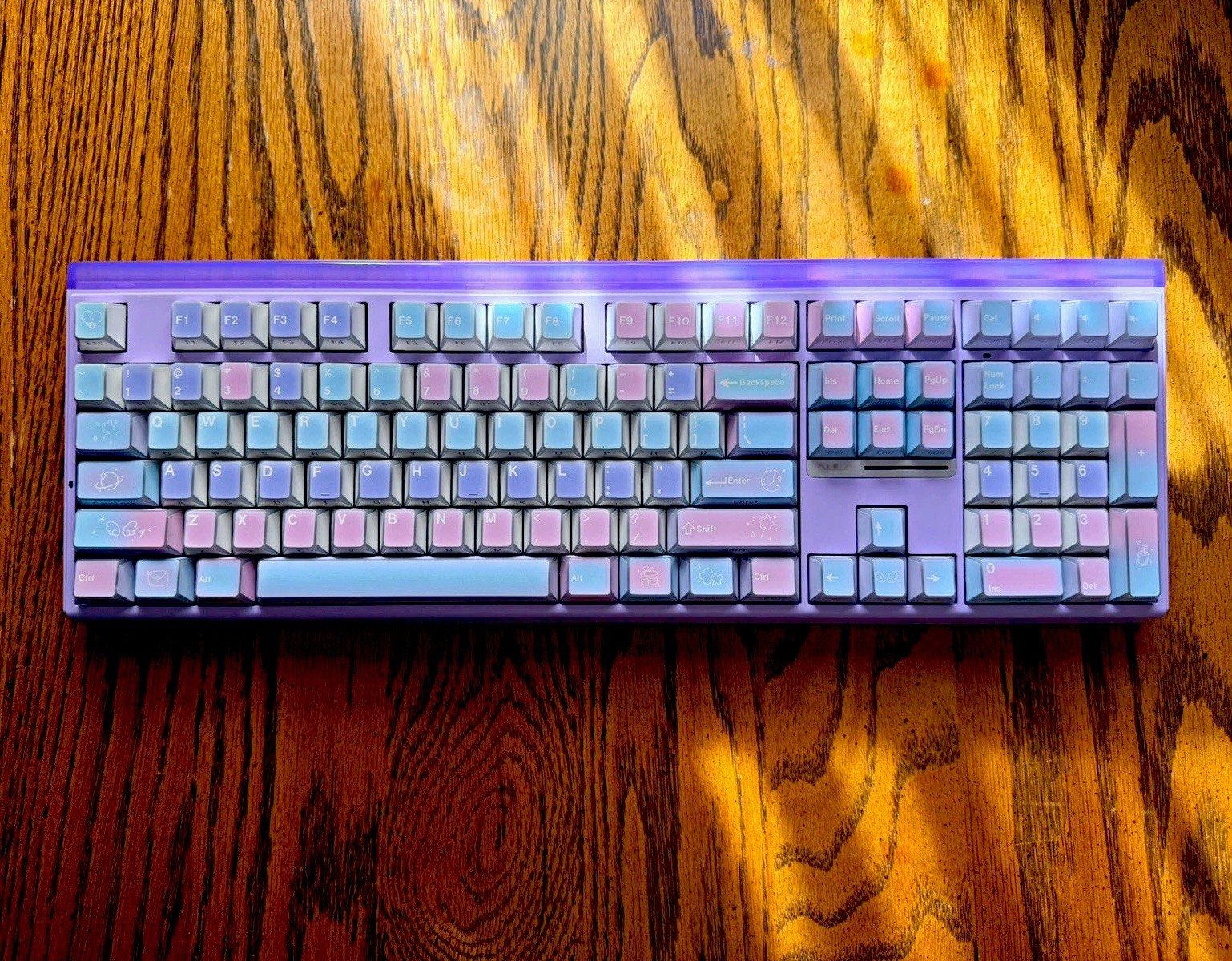 AULA F108 Custom Mechanical Keyboard Lavender Pastel Star Dream Keycaps RGB