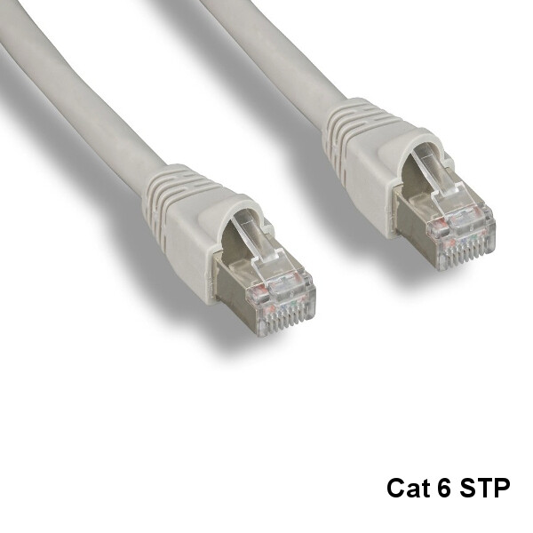 KNTK Gray 100ft Cat6 STP Cable Shielded 24AWG 550MHz Router Networking RJ45