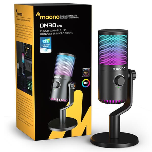 Maono DM30 RGB USB Microphone RGB Gaming Microphone Computer Mic USB Gaming Mic 
