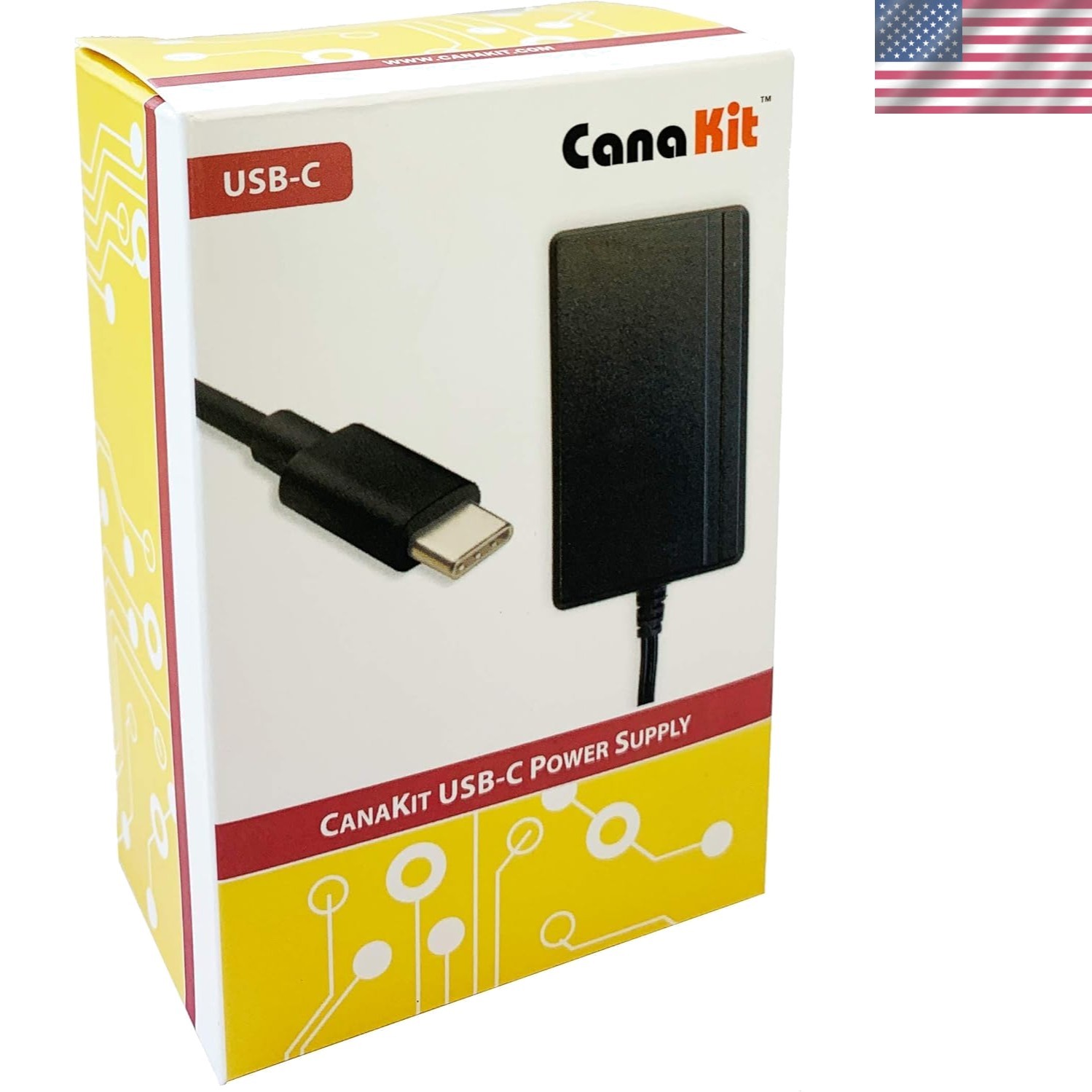 Canakit 3.5A USB-C Power Supply for Raspberry Pi 4 - 5ft Length,  Listed