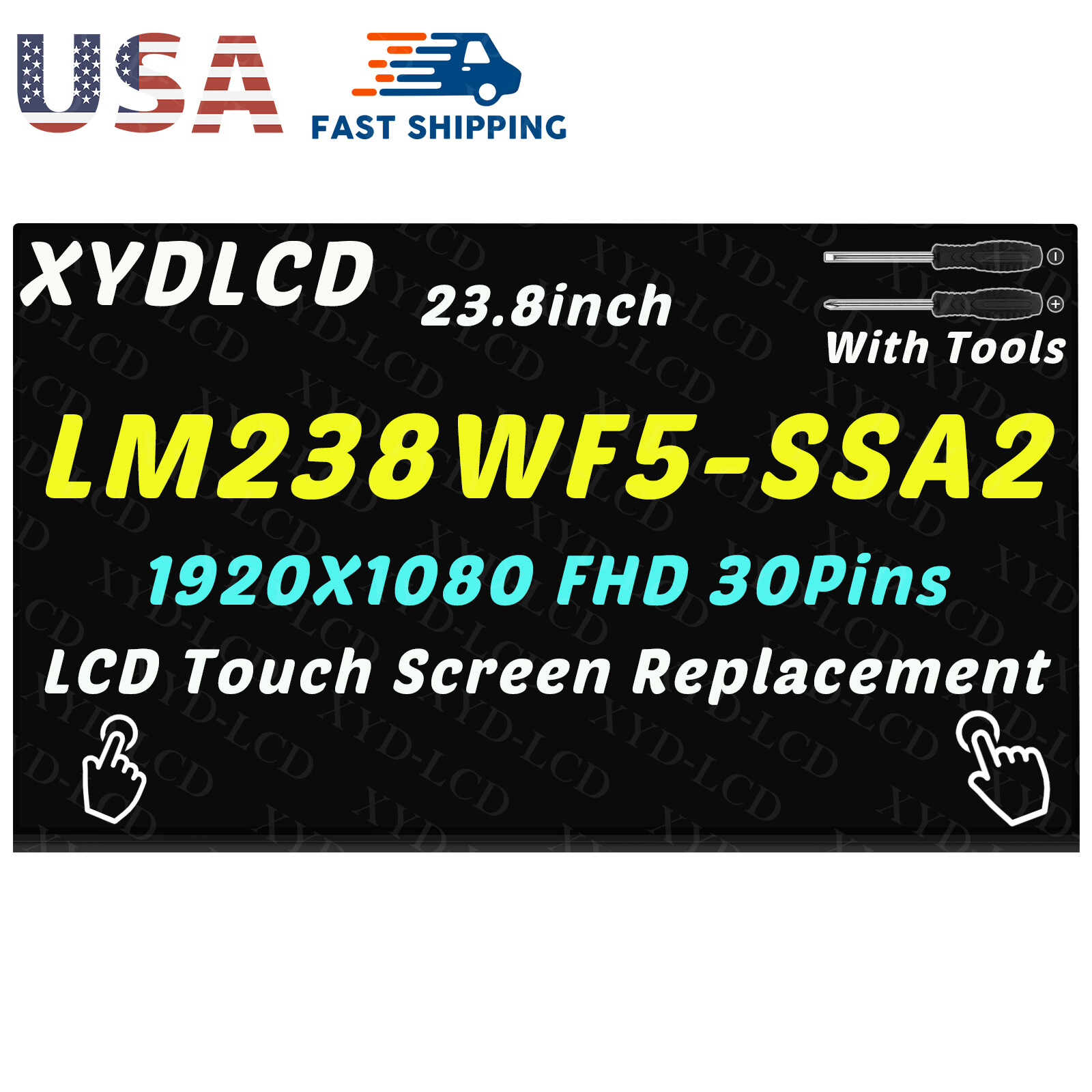 New 23.8" for LG LM238WF5-SSA2 LCD Touch Screen Display Panel FHD 1920x1080 IPS