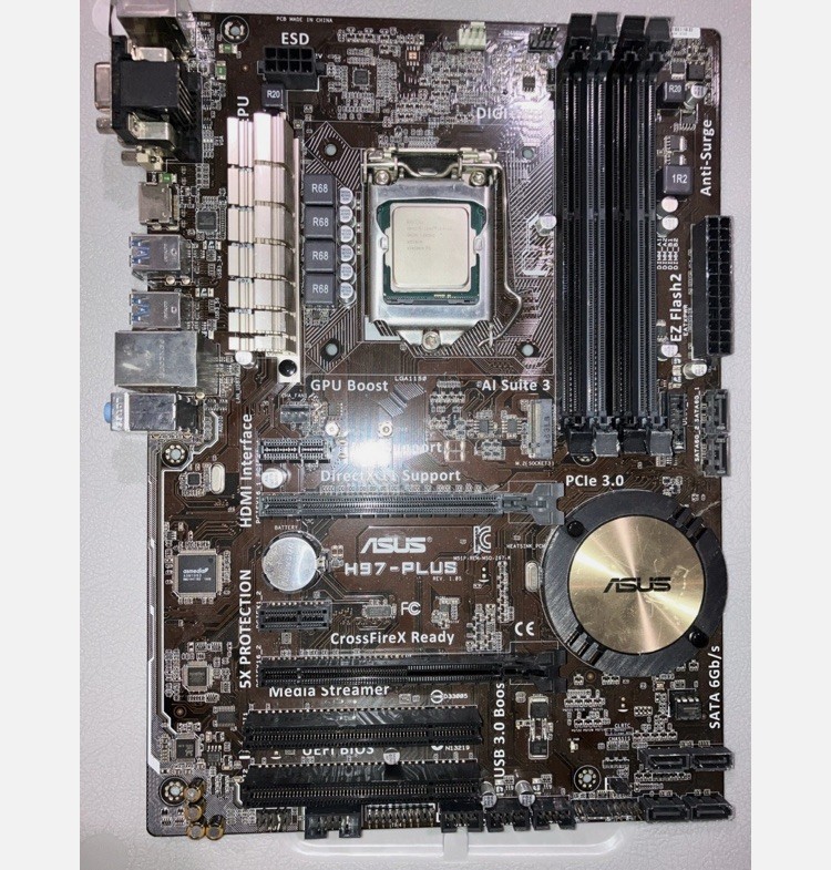 ASUS H97-PLUS Motherboard Intel Core LGA 1151 DDR3 With i3-4160 TESTED (NO I/O)