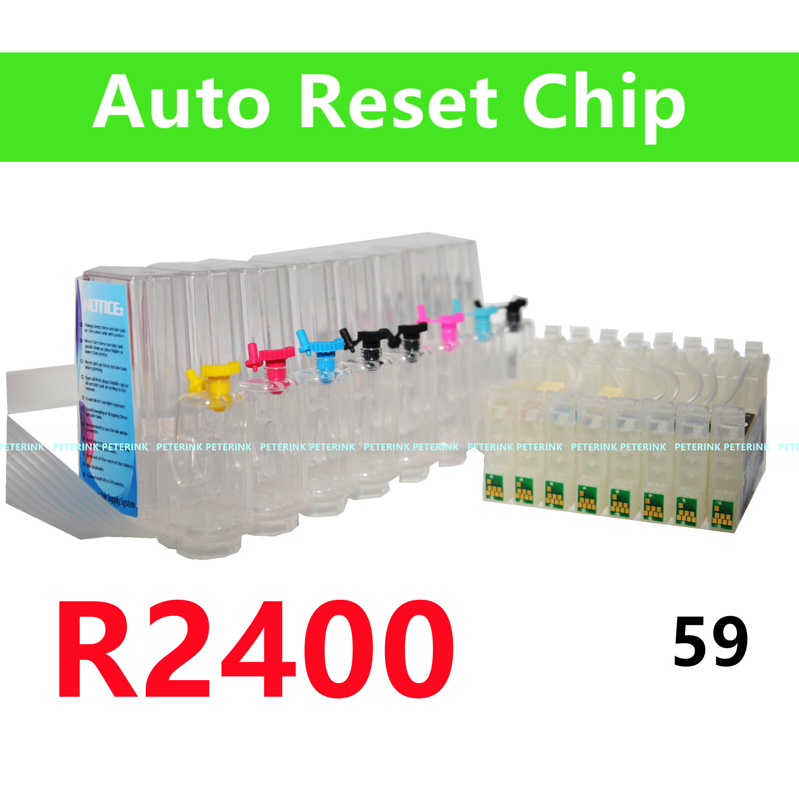 Refillable Empty Cis ciss ink system for Stylus R2400 Printer T059 59 cartridge*