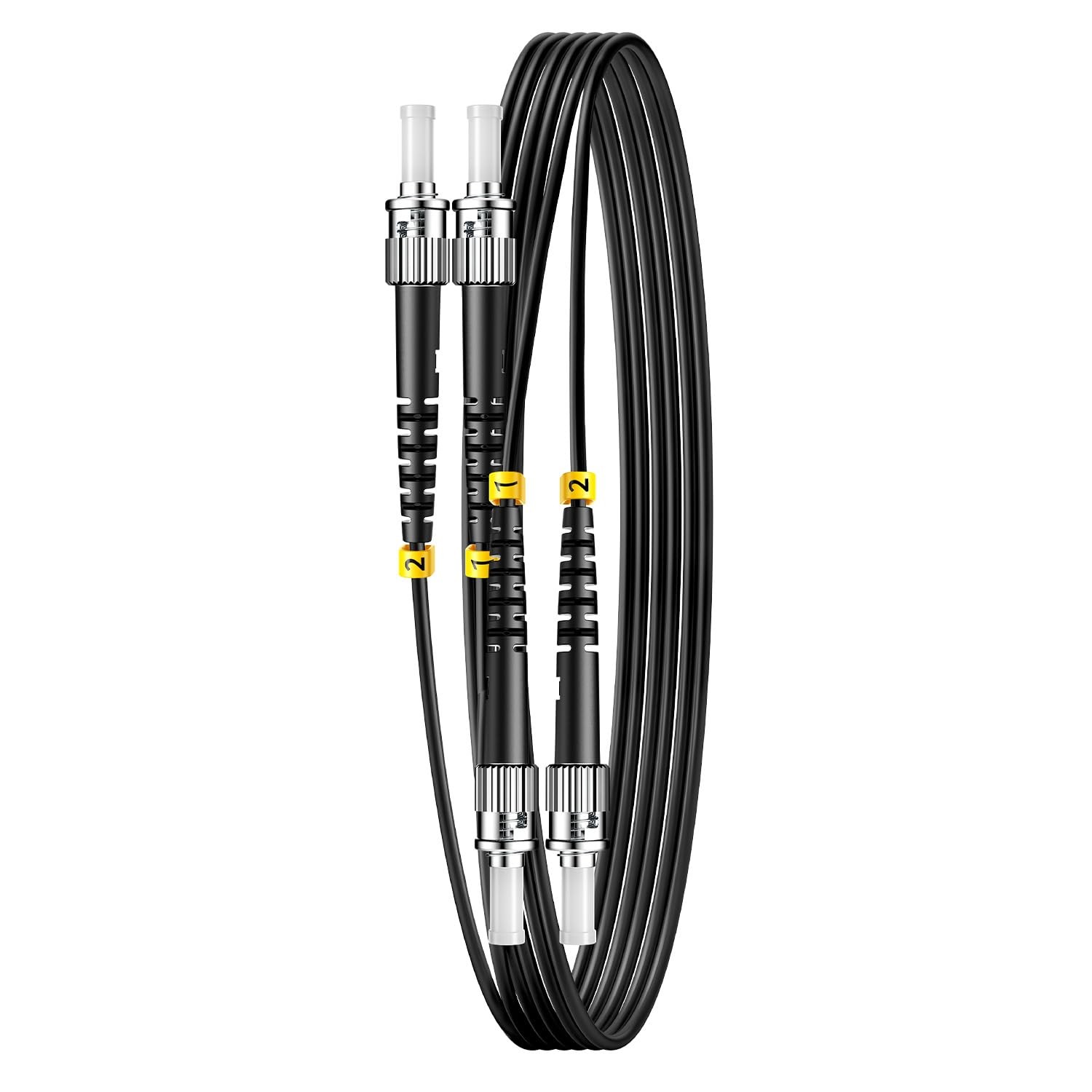 FiberPrime ST to ST Fiber Patch Cable 50FT OS2 ST-ST-Outdoor