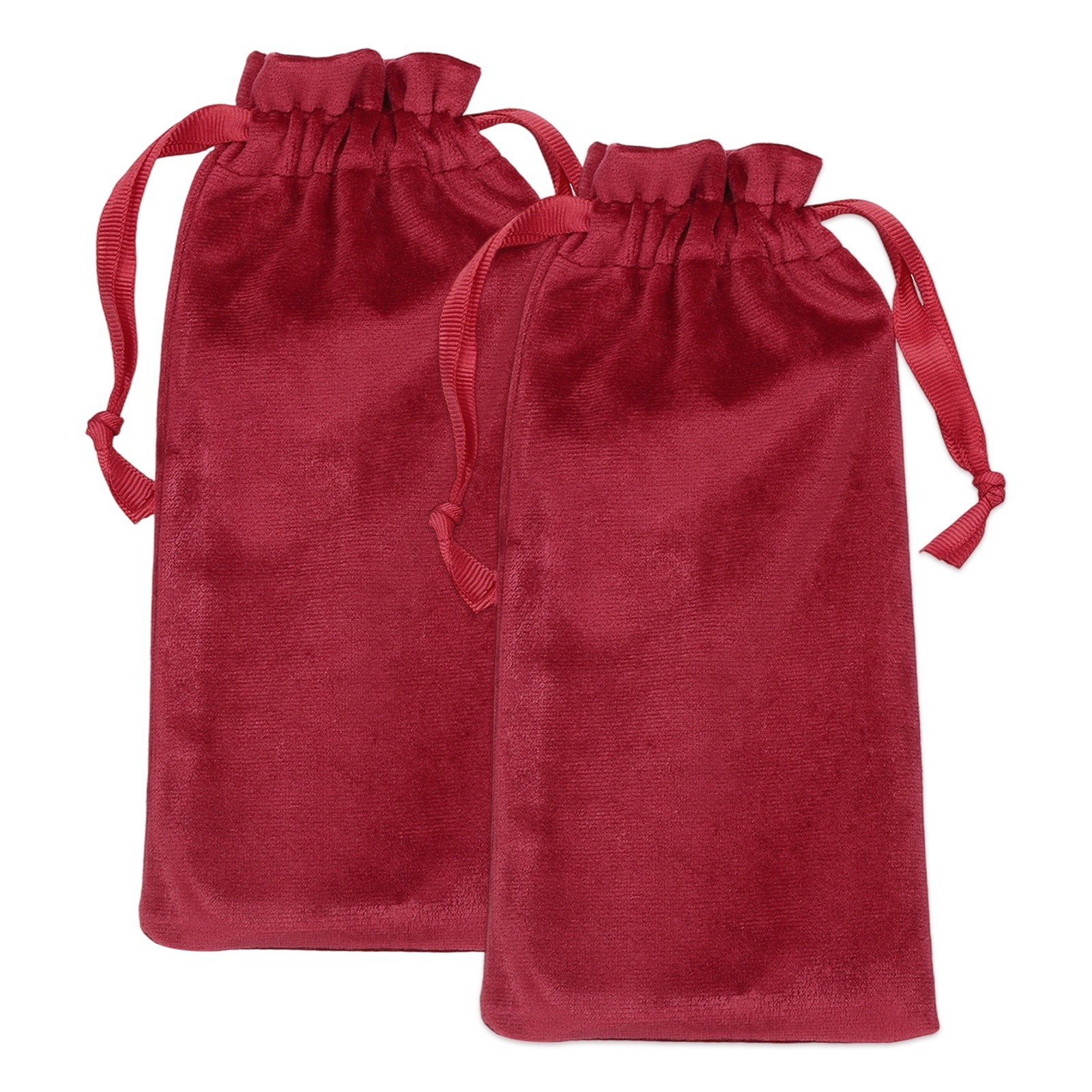 2 Pcs Cell Phone Sleeves (Size M) - Phone Storage Pouch Organizer Velvet, Red