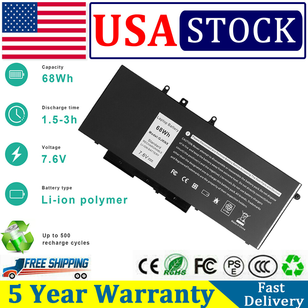GJKNX Battery For Dell Latitude 5480 5580 Precision 15 3530 GD1JP 0GD1JP
