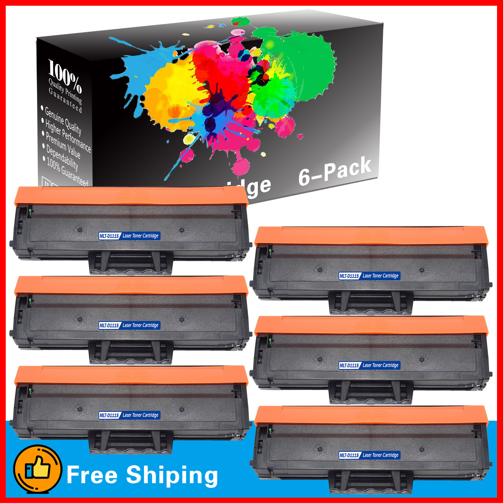 6PK MLT-D111S MLTD111S Toner Cartridge for SL-M2074FW SL-M2020 SL-M2070 M2071FH