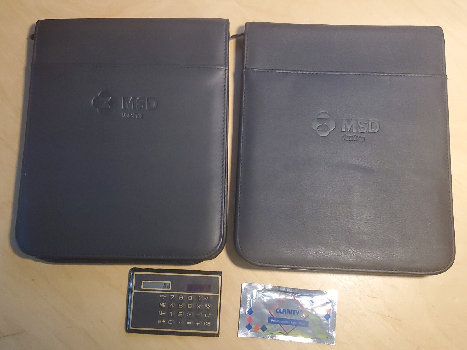 MSD Vaccines (Merck) 10" leather Gemline zip tech case organizer - lot of 2