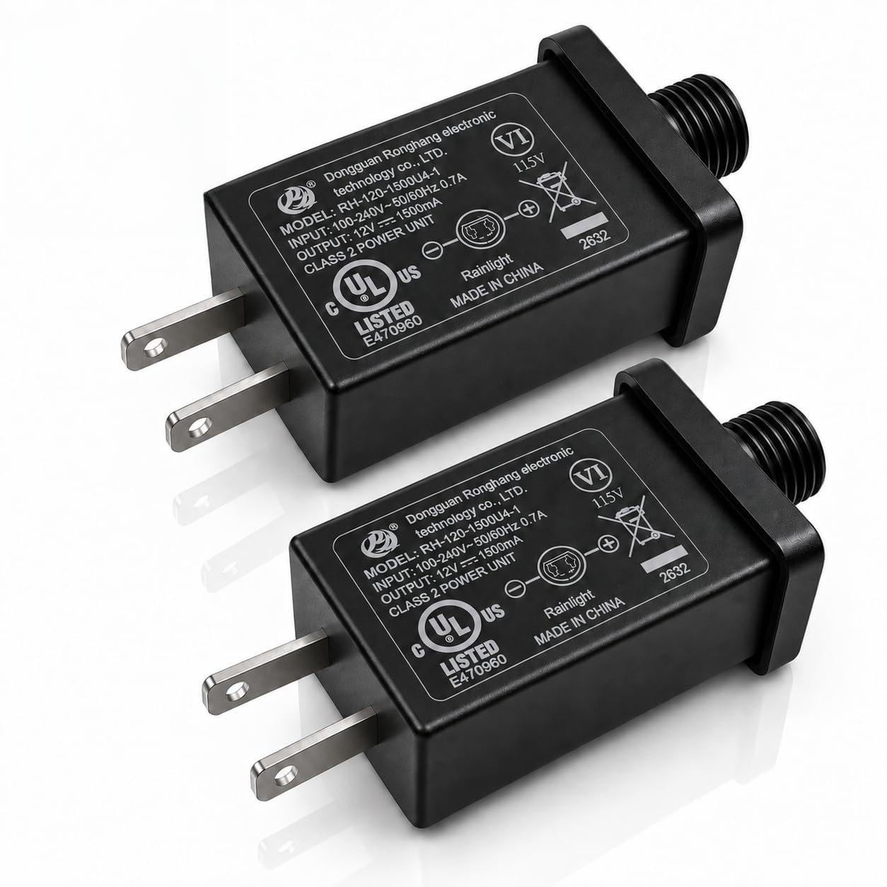 12V 18W Class 2 Power Supply, IP44 Replacement Yard Inflatable Adapter 2PCS