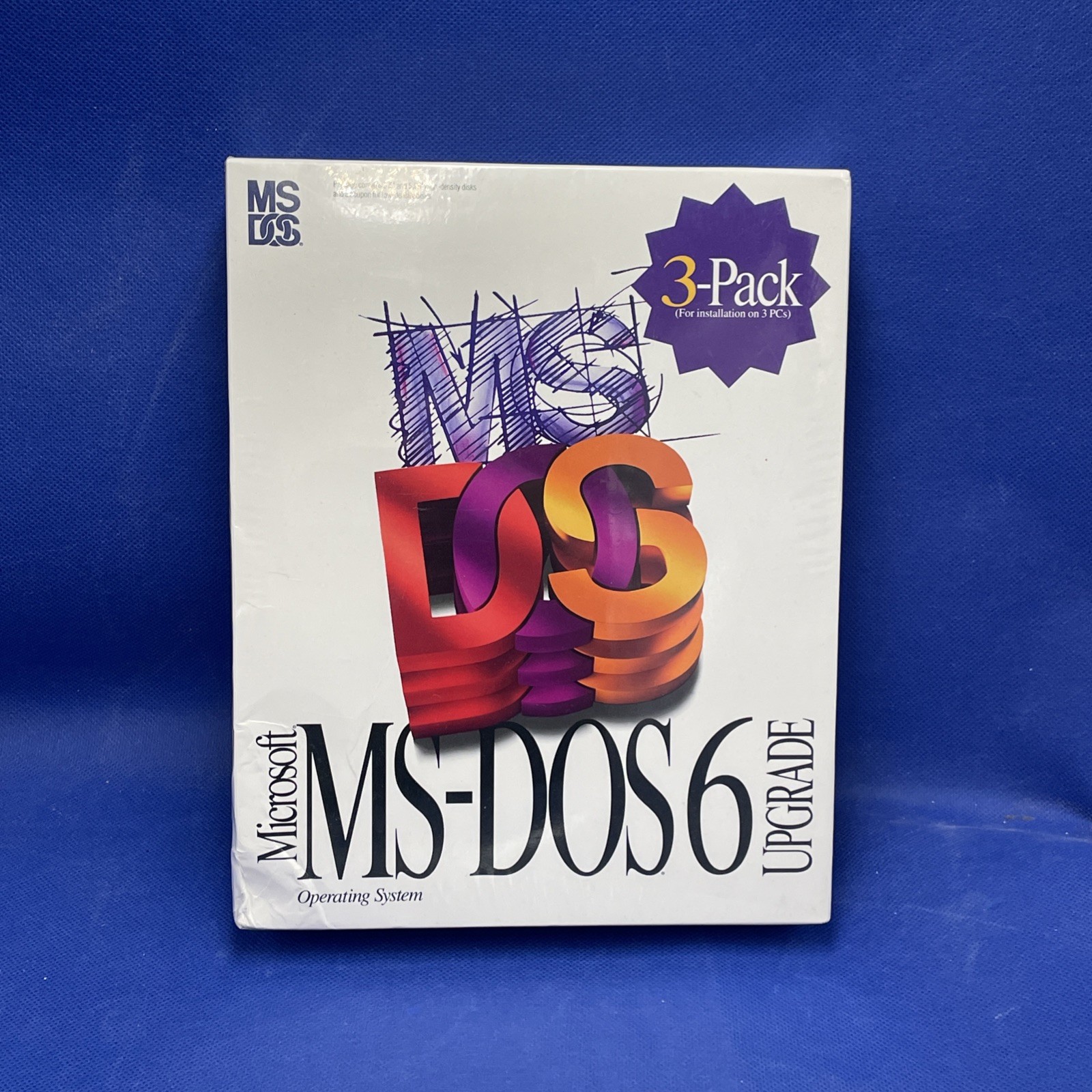SEALED Microsoft MS DOS 6 Upgrade Floppy Disc Operating System 3 Pack Brand New