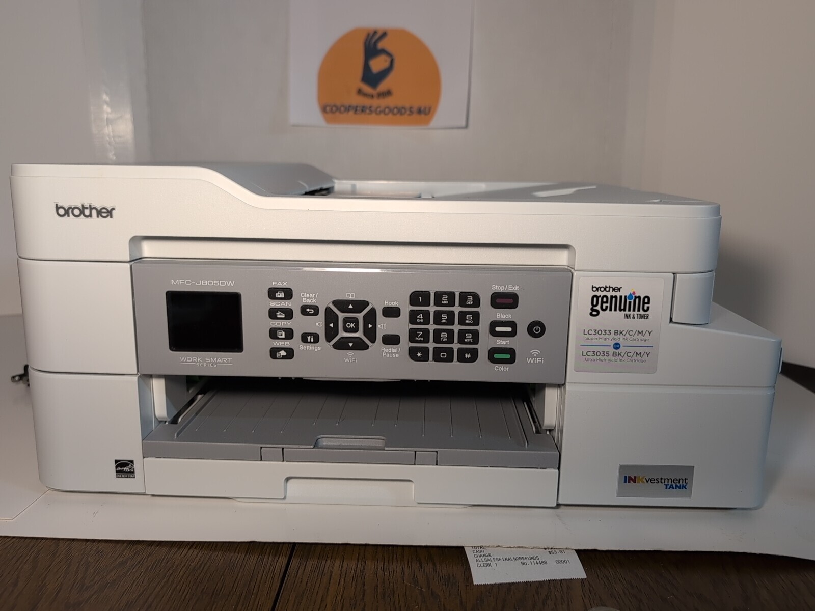 Brother MFC-J805DW INKvestmentTank Color Inkjet All-in-One Printer Pre Owned 