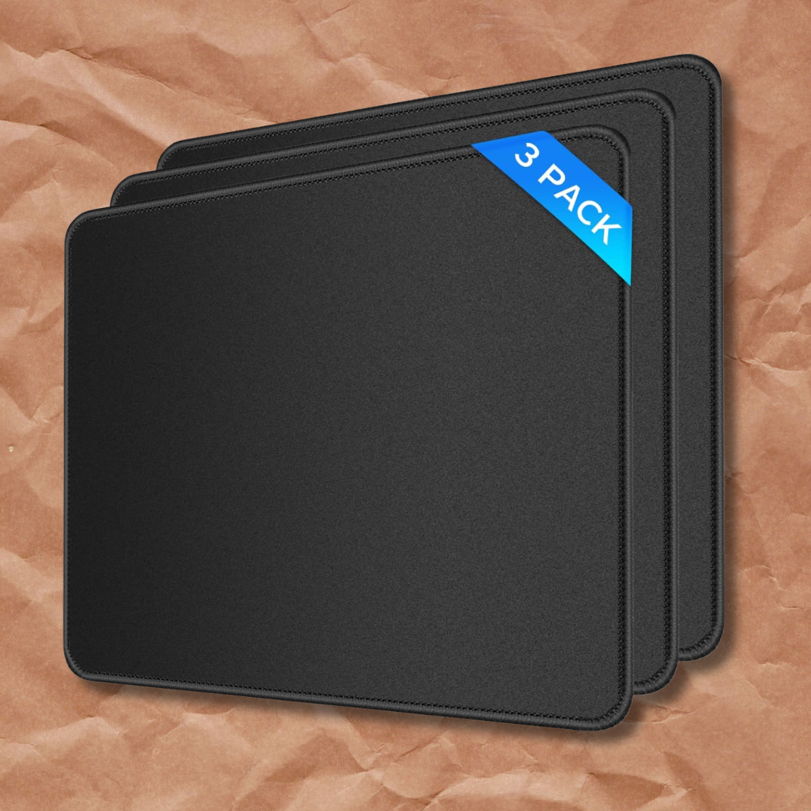 3X Non-Slip Mouse Pad Stitched Edge PC Laptop For Computer PC Gaming Rubber Base