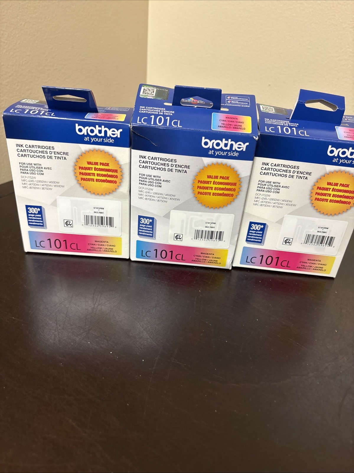 Brother LC101CL 3 Colors Ink Cartridges EXP 06/2025/2026 Open Box