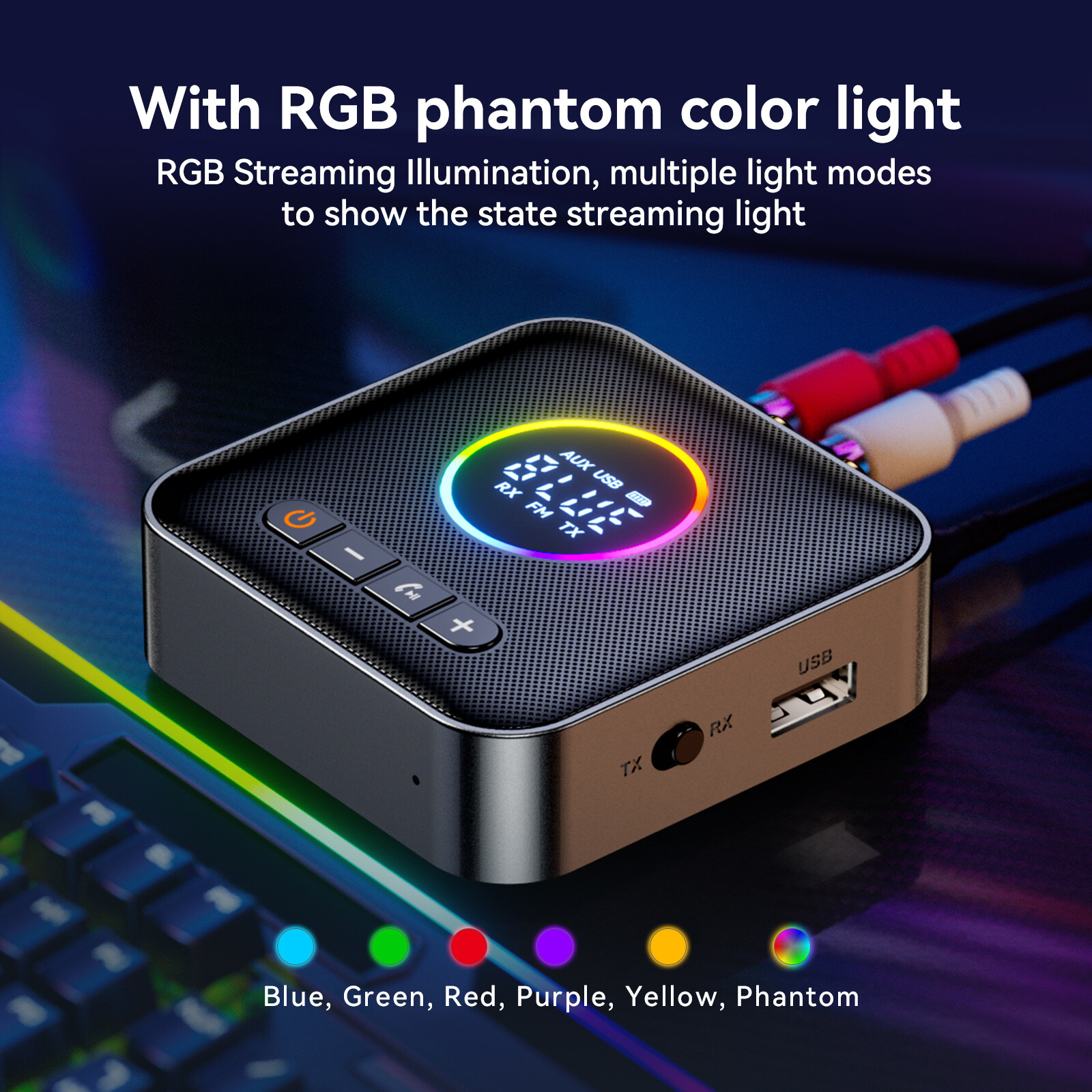 5.4 Bluetooth FM Transmitter Adapter Audio Receiver Lossless U Disk One to Two U