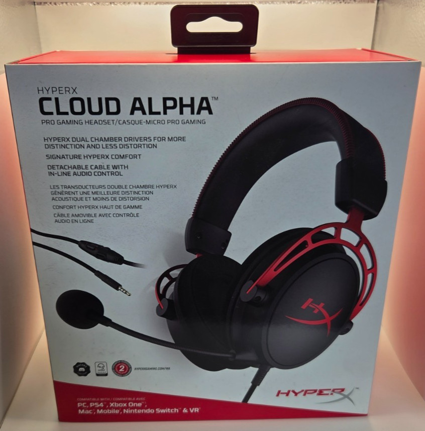 HyperX Cloud Alpha Wired Gaming Headset 3.5mm Lightly Used w/ Original Box