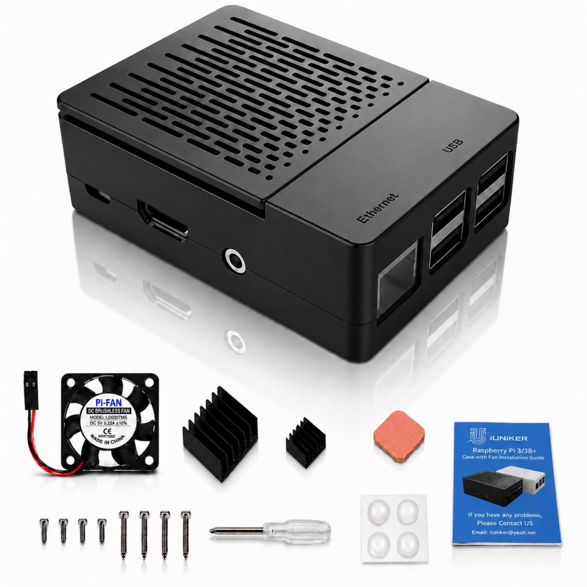 iUniker ABS Case Compatible with Raspberry Pi 3B+ / 3B, Raspberry Pi 3 Case with