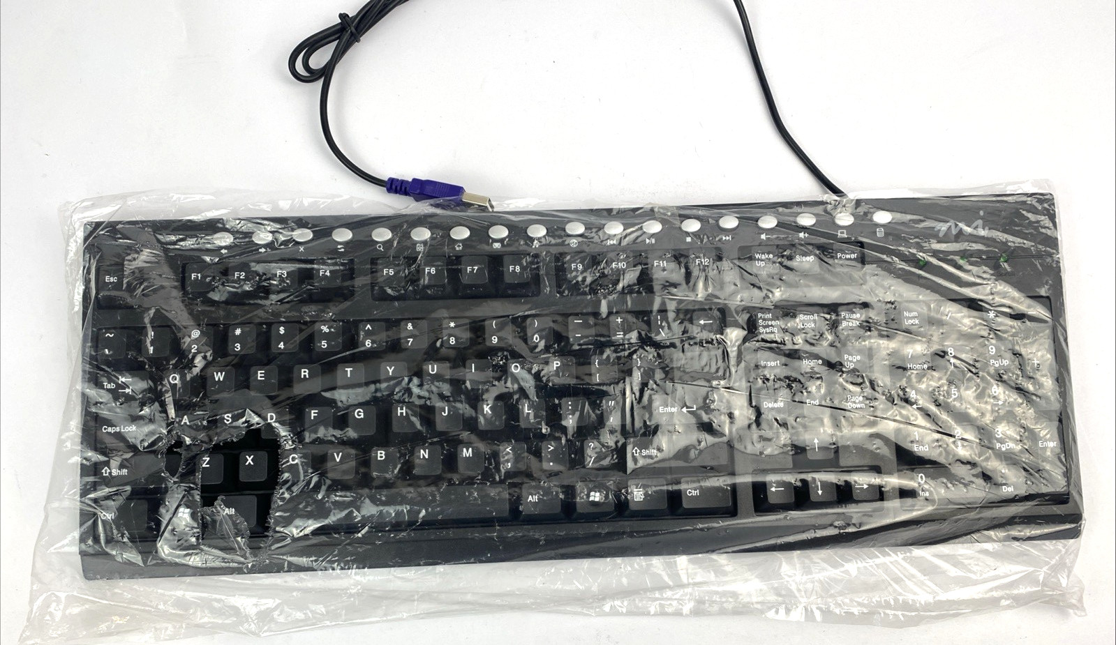 Micro Innovations 125 Key Multimedia Keyboard KB536BL Computer/ PS2 New