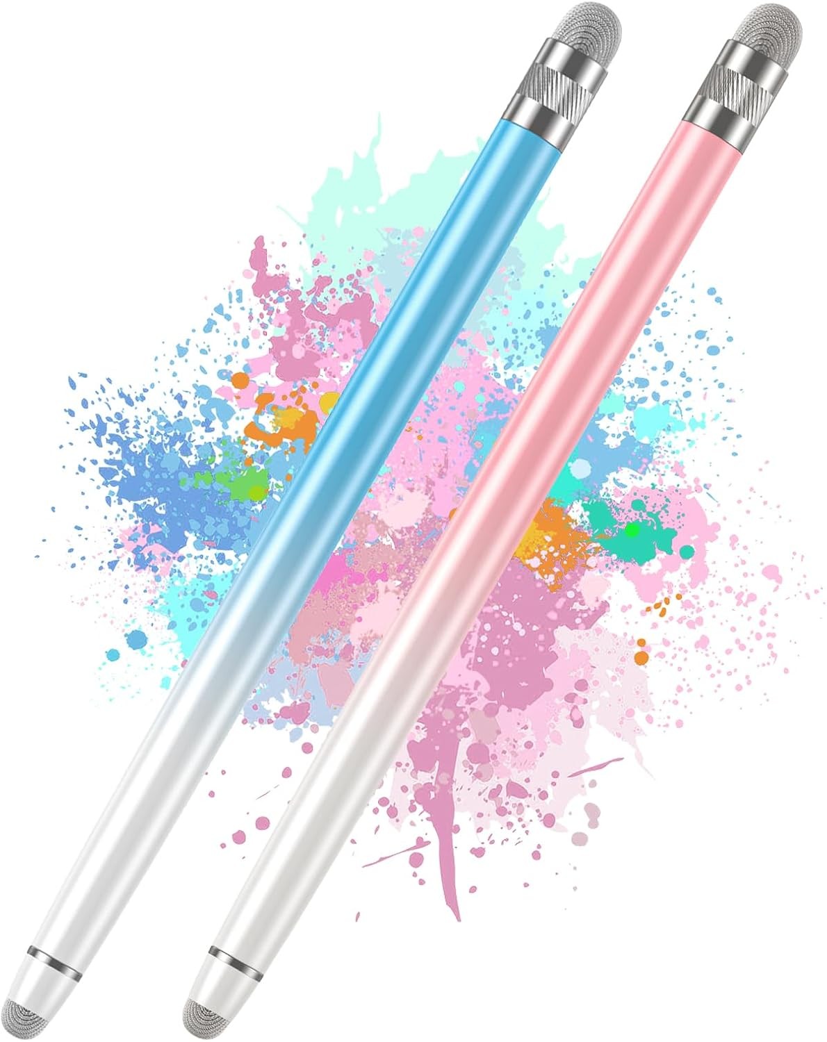 Bopomofo 2PCS Stylus Pens for Touch Screens,Stylus B-White Pink/White Blue 