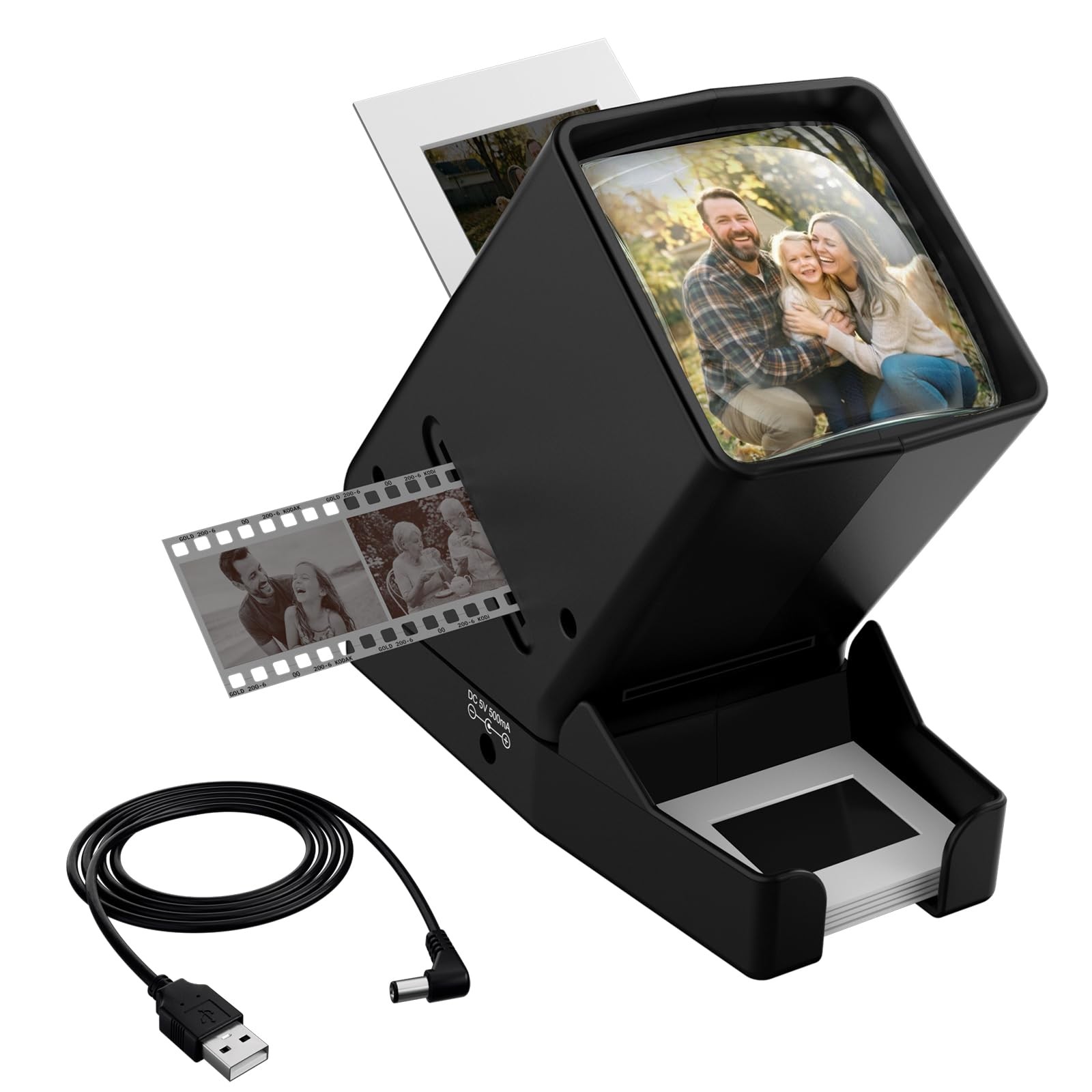 35mm Slide And Film Viewer 3X Magnification LED Illuminated 2x2 Photo Tool
