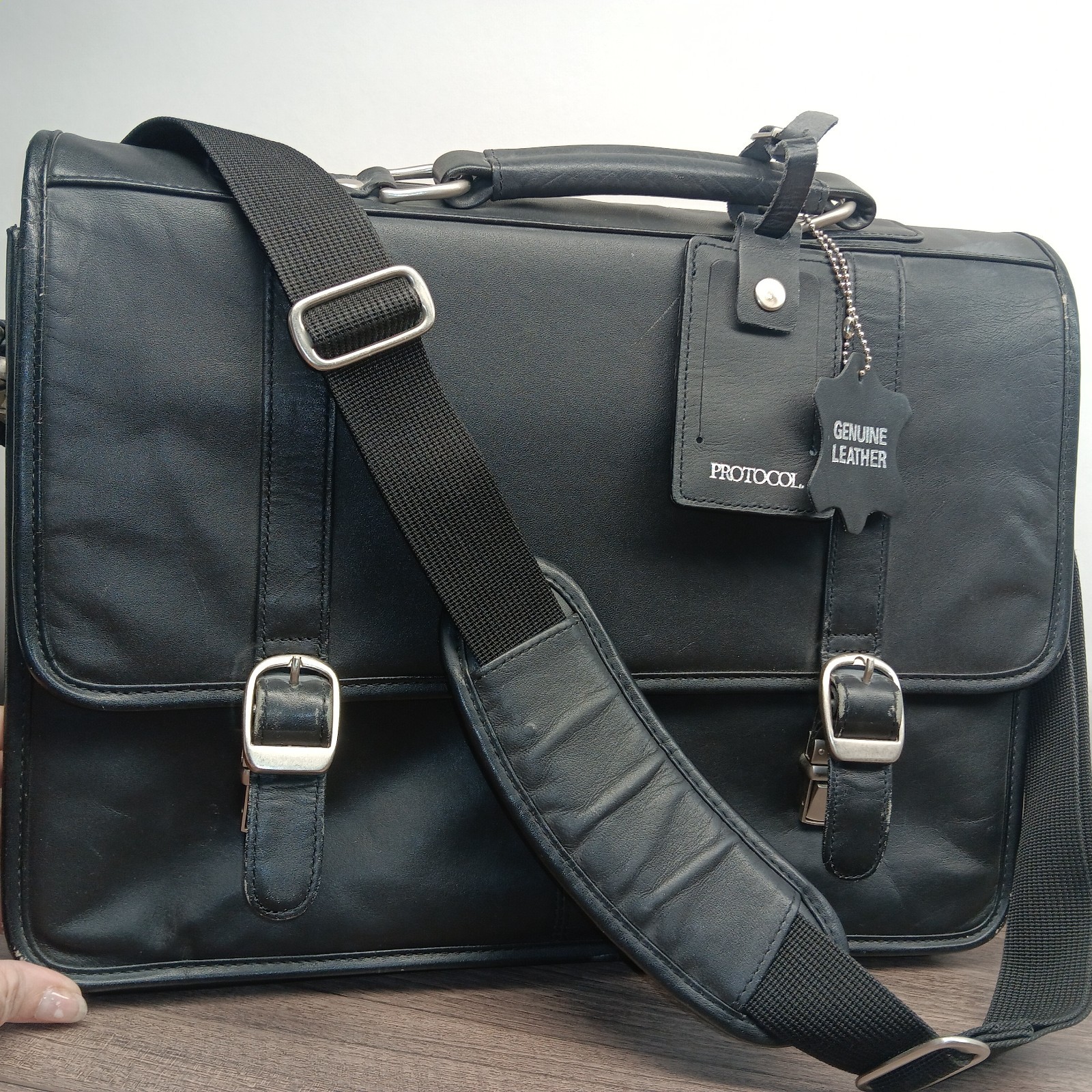 Vintage Protocol Leather Briefcase