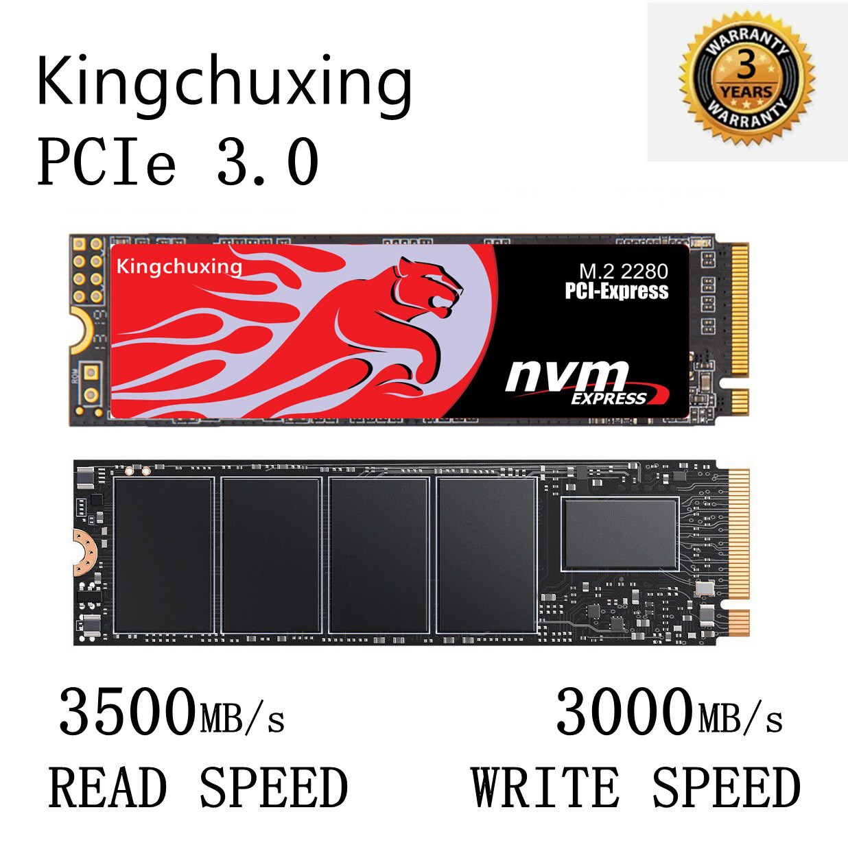 Kingchuxing NVMe M.2 SSD 2TB 4TB PCIe Gen 3 x4 Internal Solid State Drive LOT