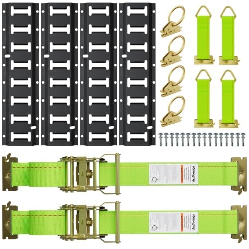 30PCS E-Track Kit 4x16 Rails 4500LBS Break Strength 16" Black