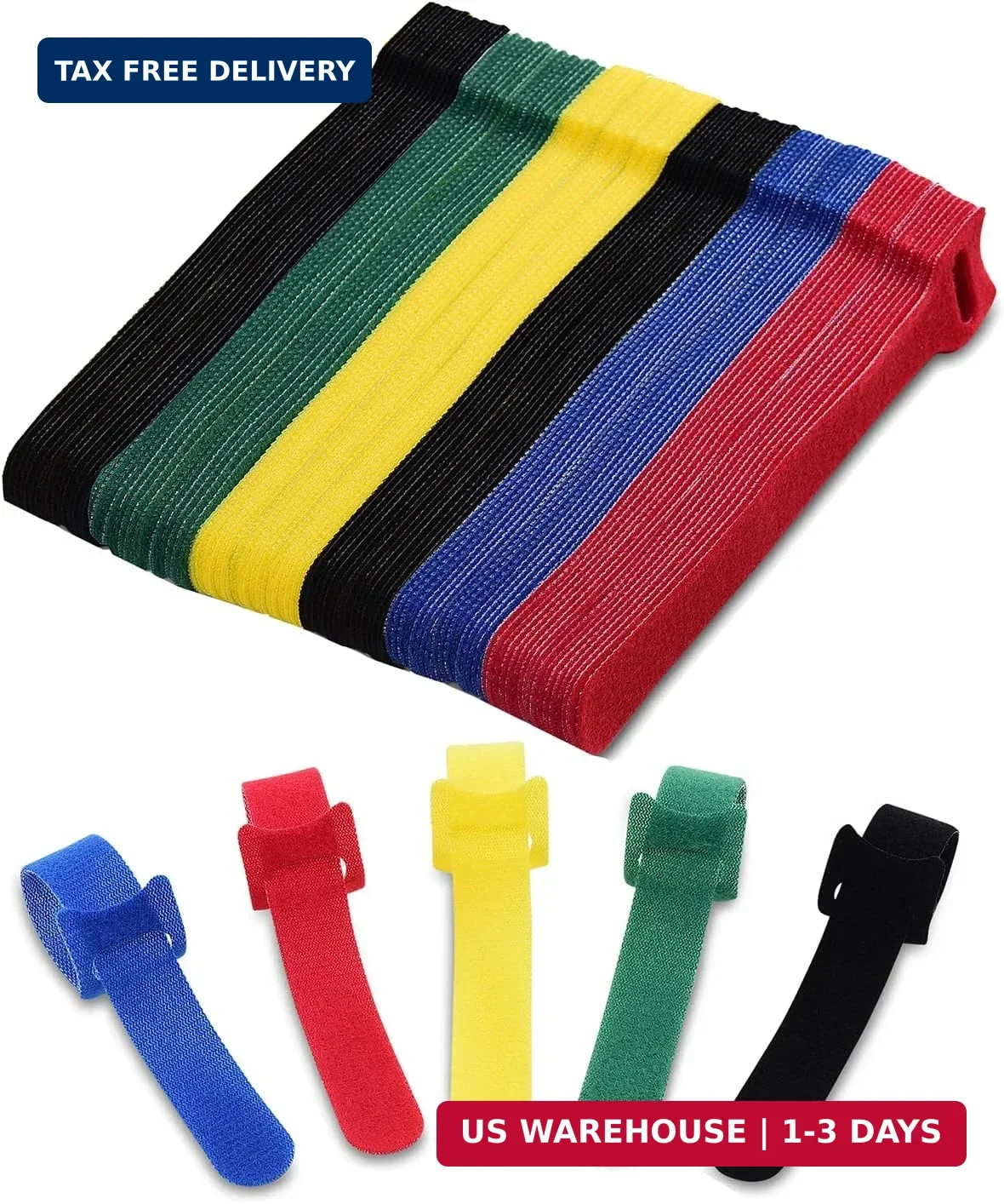 120 PCS 6 Inches Reusable Cable Ties, 5 Colors Adjustable Cord Organizer, Hook a