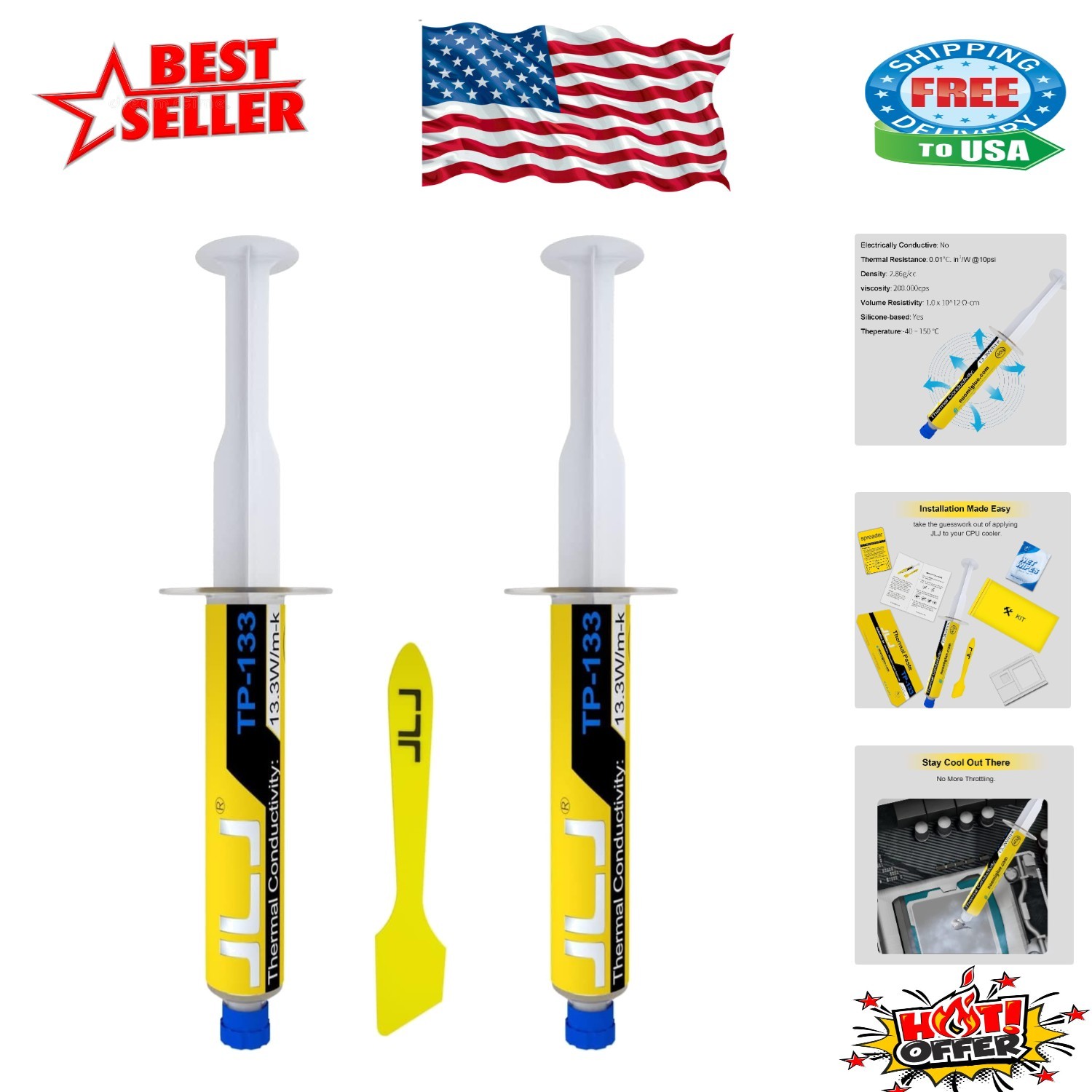 Ultra-Durable 80g Thermal Compound - High Conductivity for CPUs, GPUs, Consoles