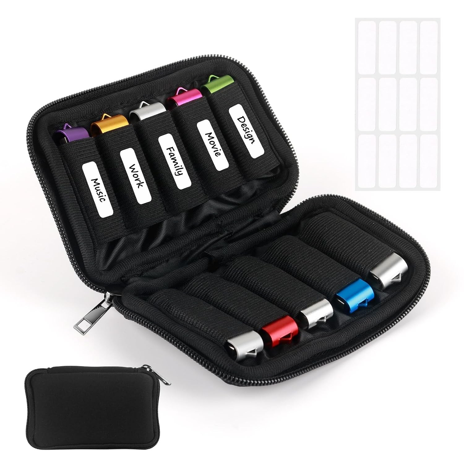 10 Slot Portable USB Storage Case Thumb Drive Holder Organizer Case