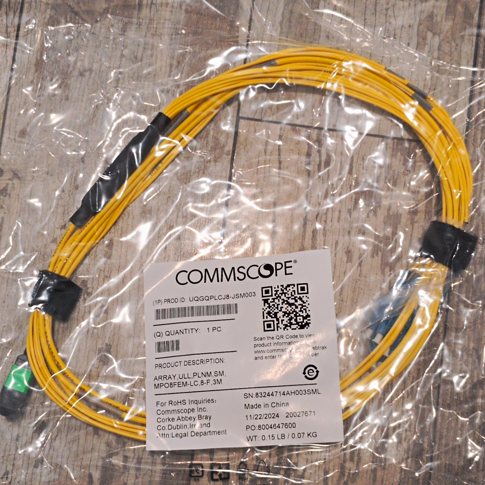 NEW CommScope SYSTIMAX ULL Fiber Array Cable 3MMPO8 Female toLC 8-FSM|UQGQPLCJ8 