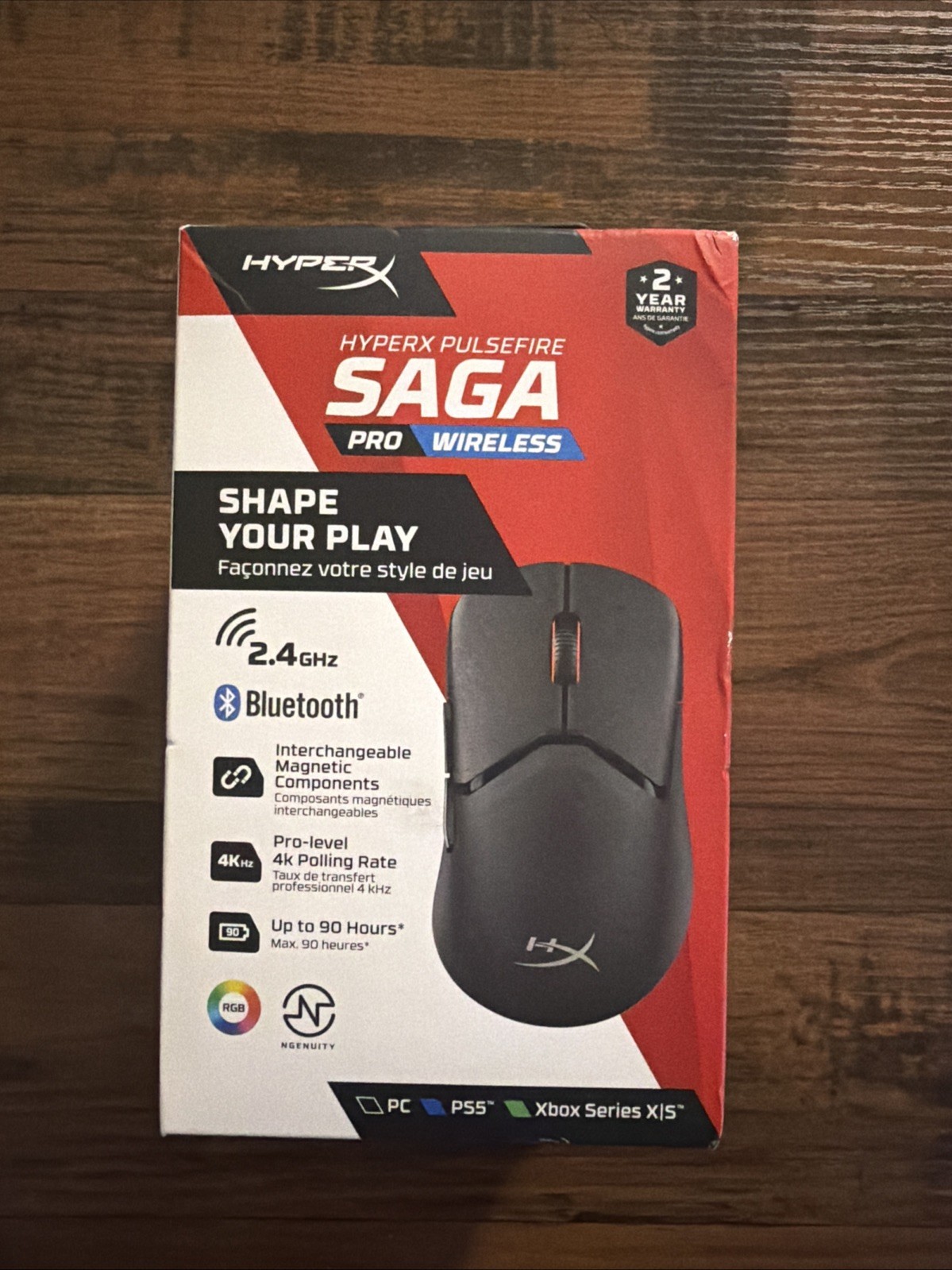 HyperX Pulsefire Saga Pro Wireless Mouse - Black A2PB2AA Multi-Platform - NEW