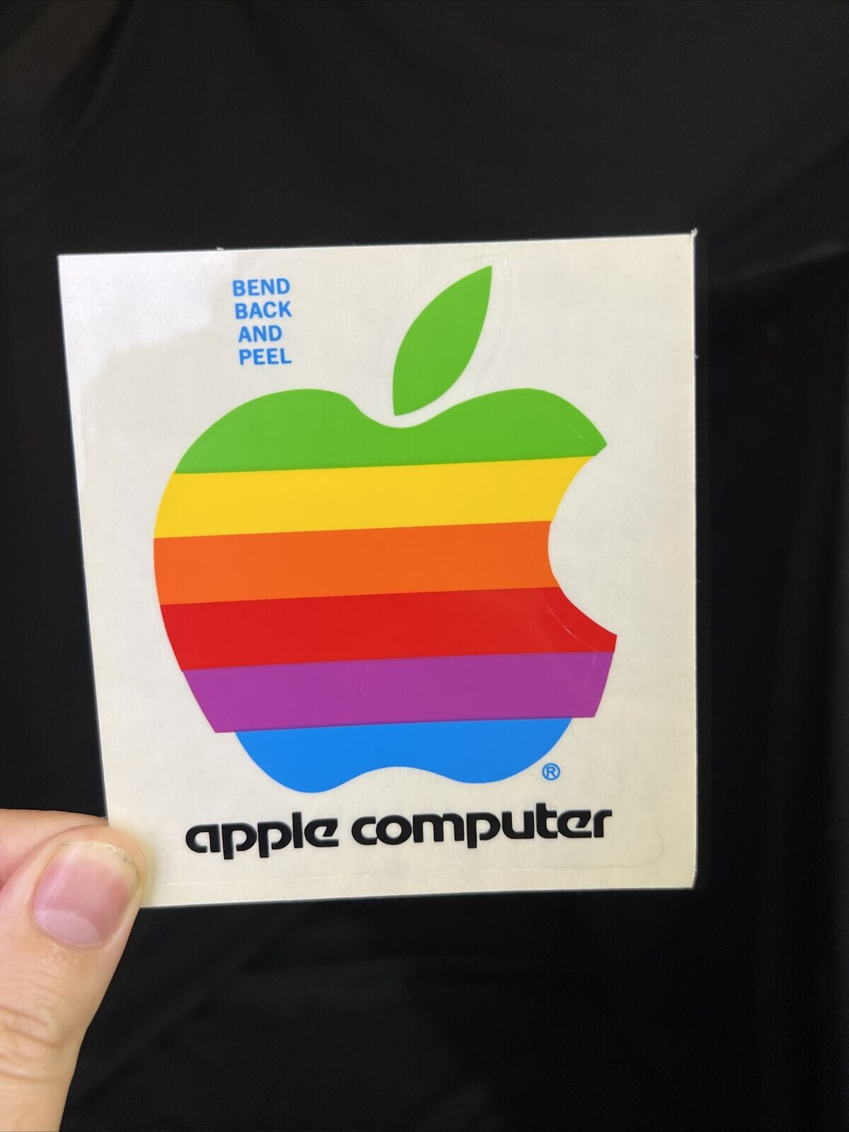 4" Vintage Original 1980s APPLE MACINTOSH Computer Rainbow Logo Sticker Decal
