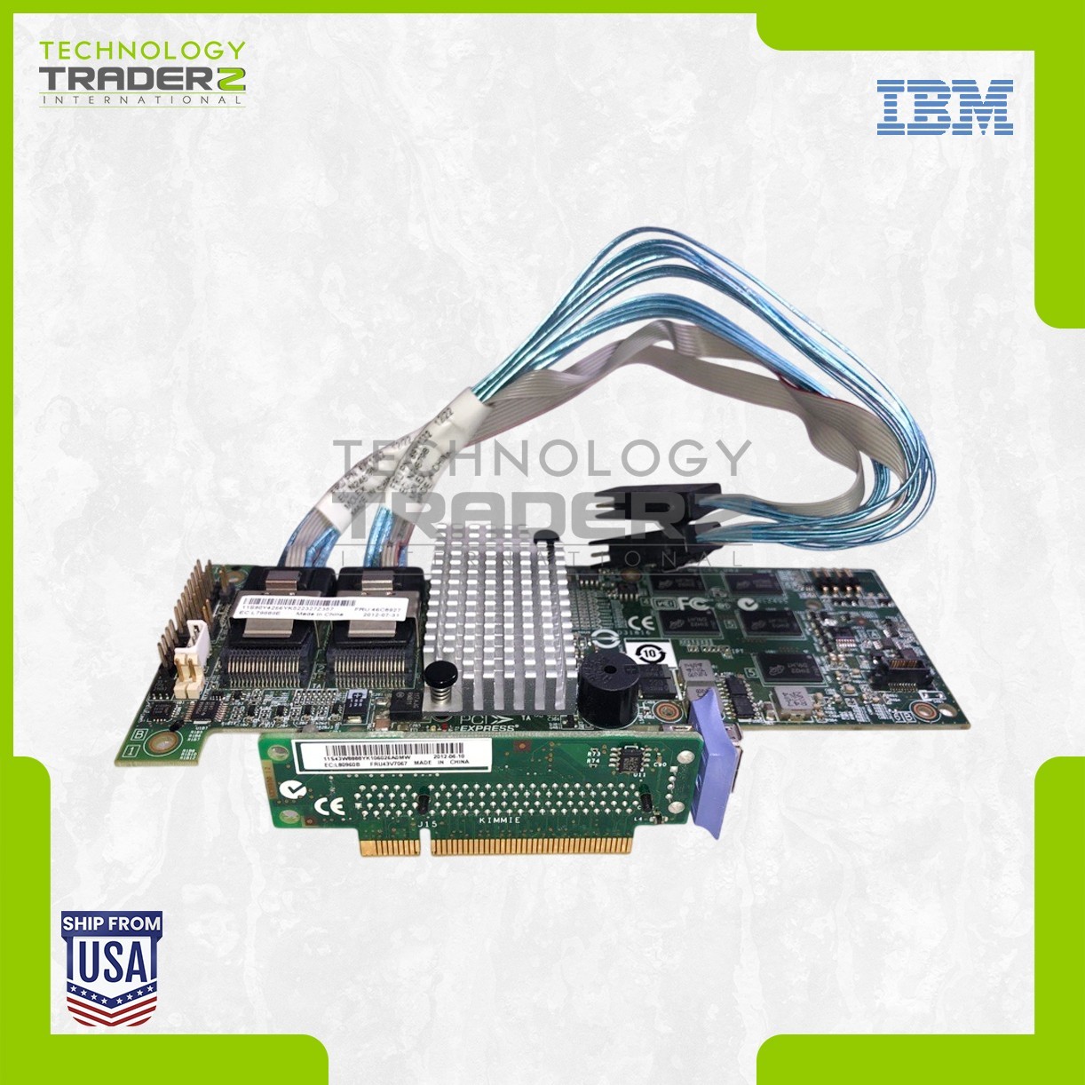 46C8927 IBM ServeRAID M5015 SAS SATA Controller 90Y4266 W/ 2x 69Y0993 1x 43W8888