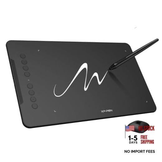 XPPen Deco 01 V3 10x6 Drawing Tablet, 16K Battery-Free Large with Shortcut Keys