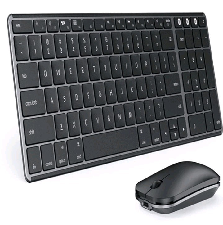 Rechargeable Wireless Keyboard Mouse Combo, Seenda Ultra Slim SKM2 Bluetooth